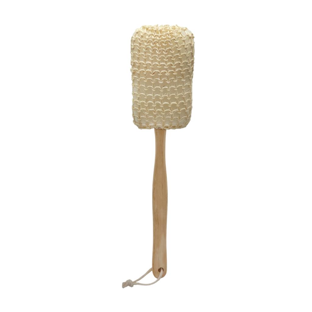 ESPONJA EXFOLIANTE C/MANGO MADERA 38X8CM ( 114612 )
