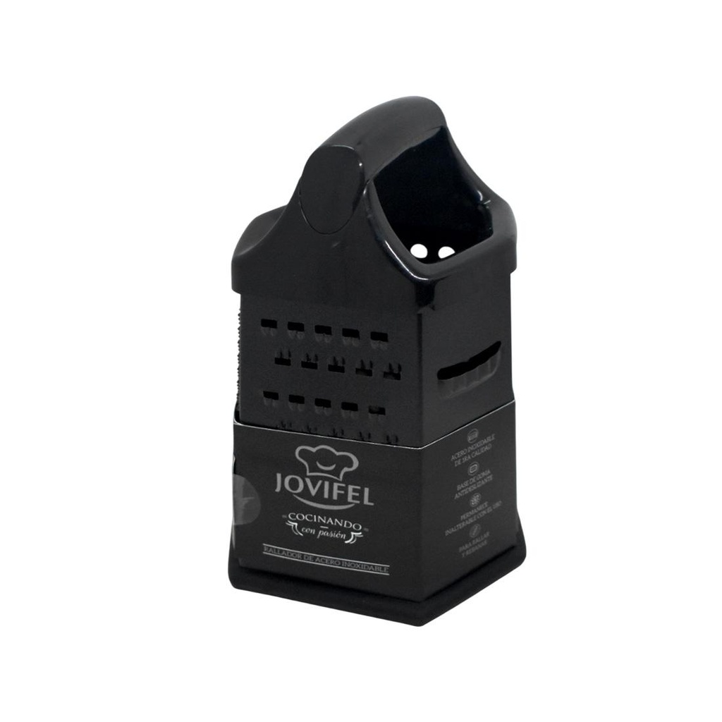 RALLADOR 6 CARAS NEGRO ACERO INOXIDABLE 20cm ( 5366 )
