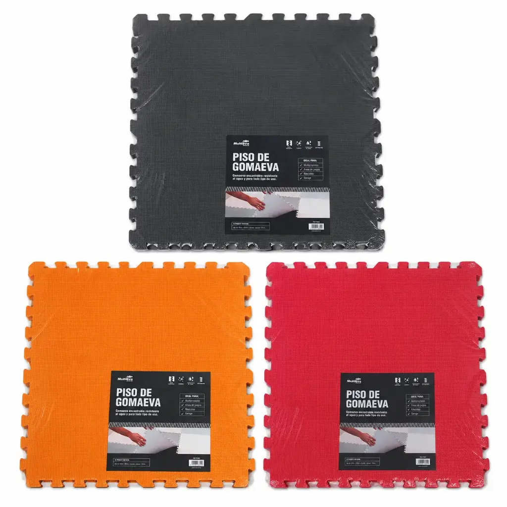 PISO ENCASTRABLE GOMA EVA TEXTURA X4 60 X 60CM X 10MM ( 93622 )