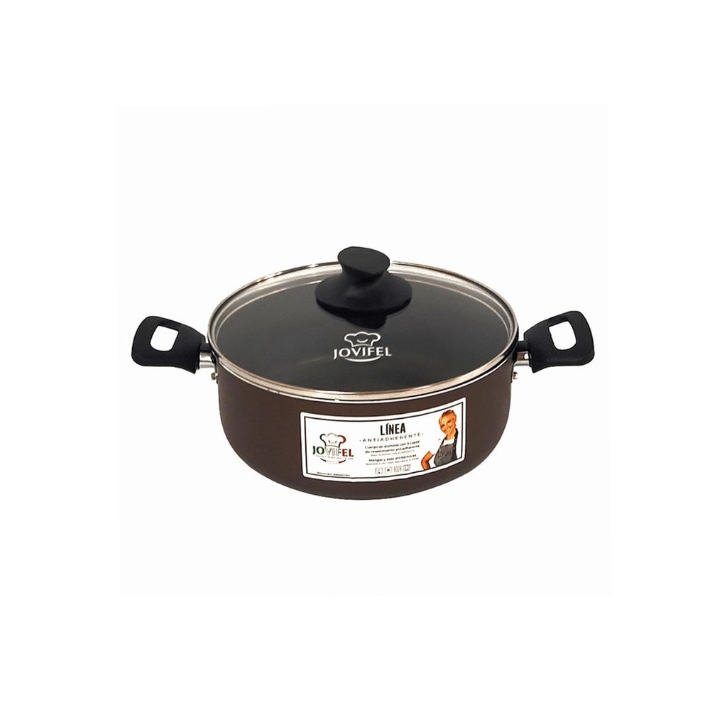 CACEROLA ANTIADHERENTE C/ ASAS BRONZE 22cm