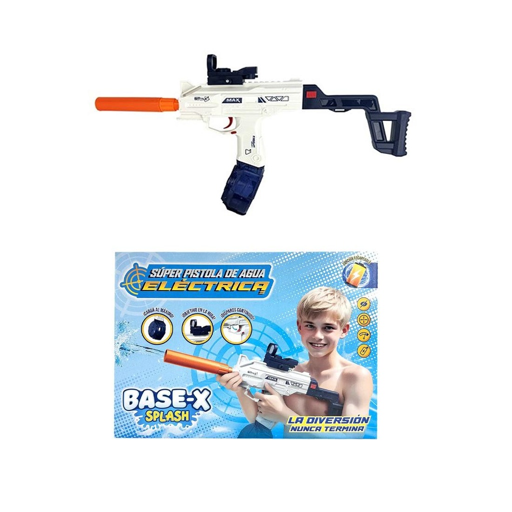 PISTOLA DE AGUA BASE-X A BATERIA 40cm C/TANQUE EXTRA e/Cj