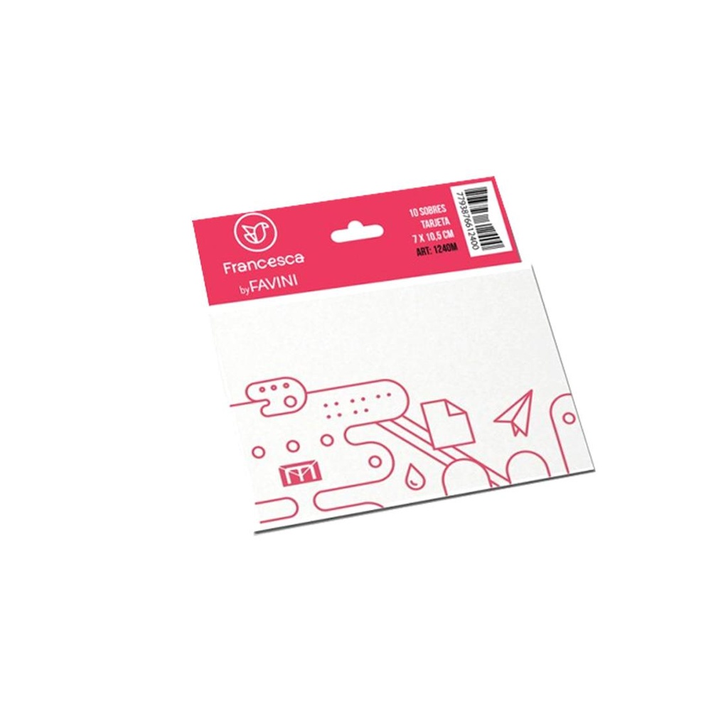 SOBRE MEDORO TARJETA BLANCO PERLADO 120GR 7X10.5CM X10 E/BO ( 1240BP )