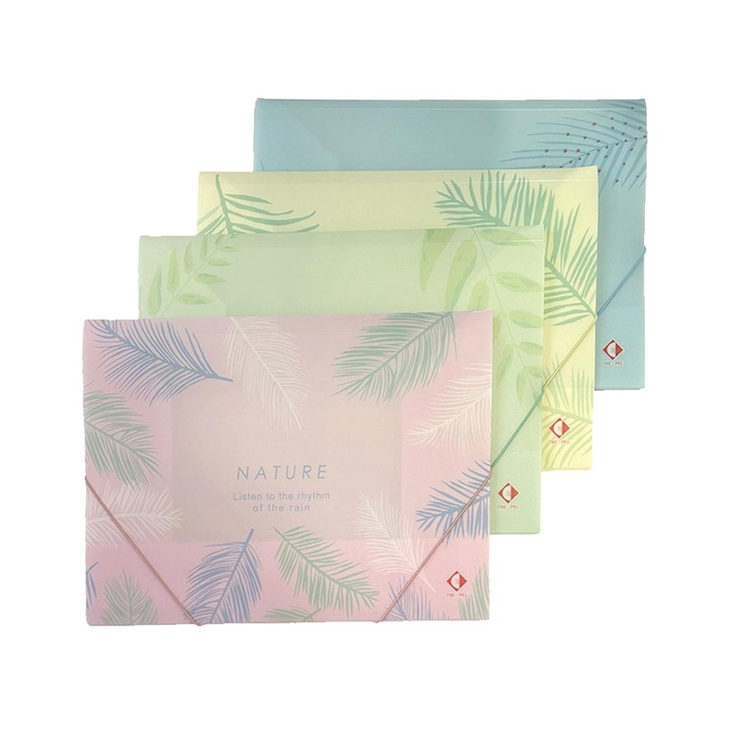 CARPETA 3 SOLAPAS OFICIO PASTEL TROPICAL C/ ELASTICO 