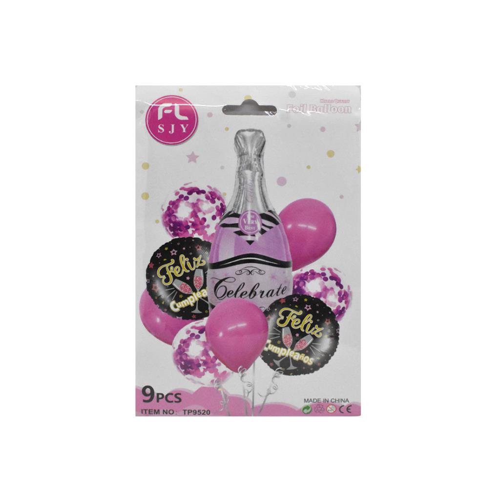SET GLOBO X9 BOTELLA CHAMPAGNE E/BO ( TP9520 )