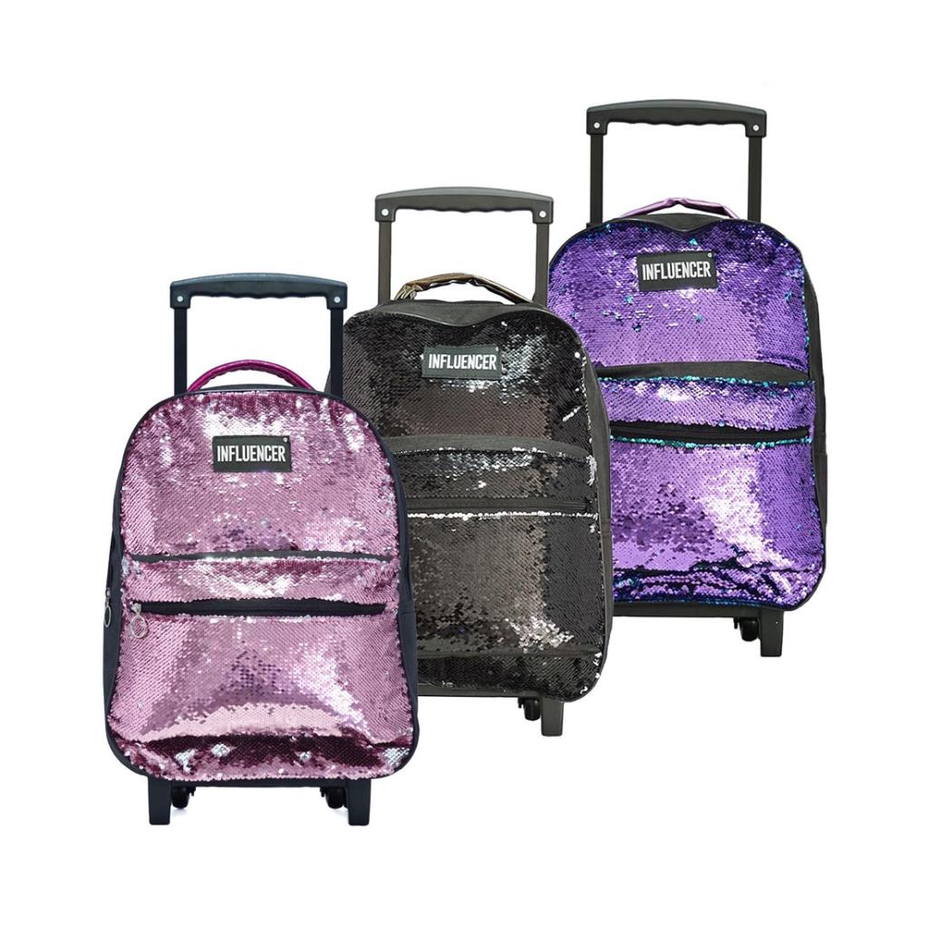 MOCHILA CARRITO INFLUENCER LENTEJUELAS 43CM