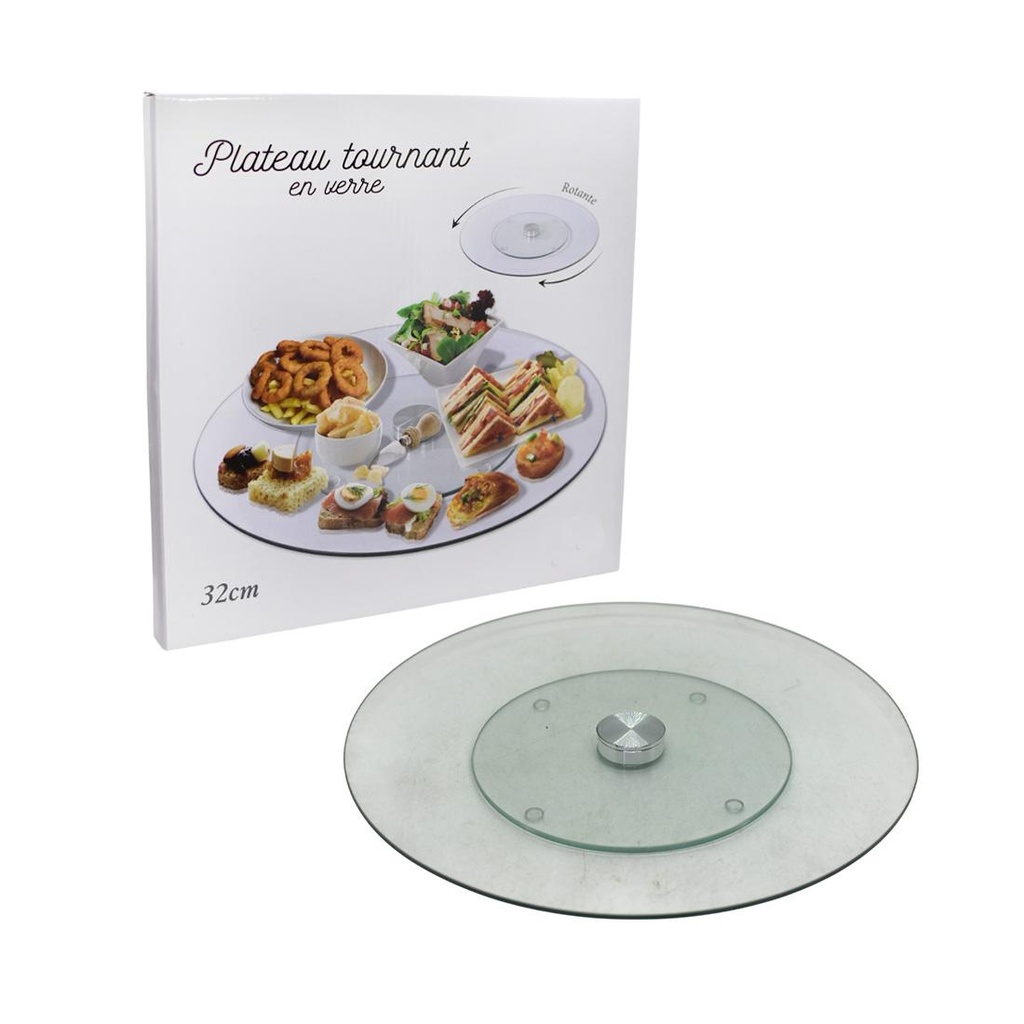 PLATO GIRATORIO VIDRIO 32cm e/Cj ( 17113 )