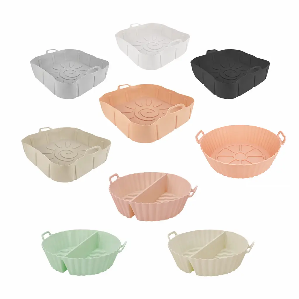 MOLDE SILICONA P/ AIR FRYER 18X5CM C/ MANIJAS ( CN16298 / CN16295 / ZX-32 )