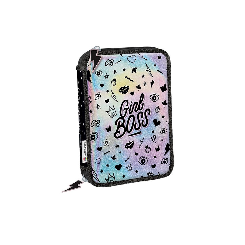 CARTUCHERA GIRL HOLOGRAFICA MULTISCOPE 2 PISOS 