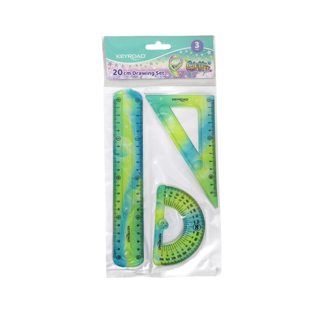 SET GEOMETRIA X 3 FLEXIBLE PASTEL CON GLITTER