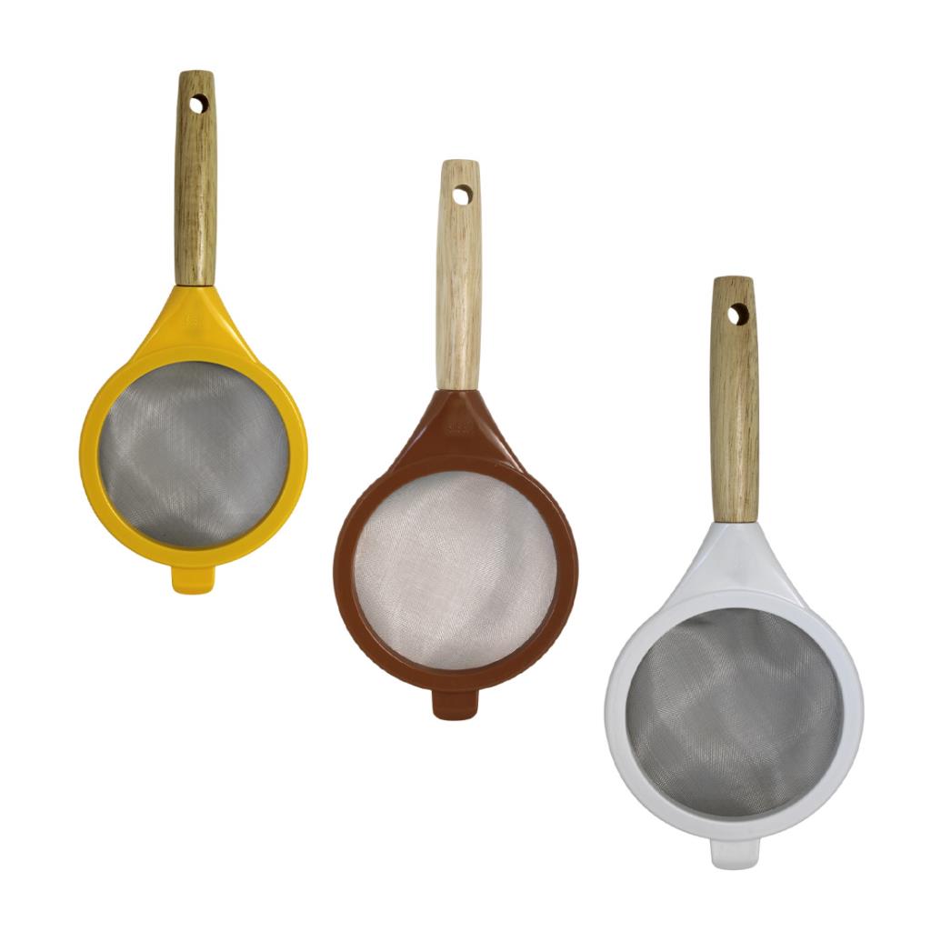 COLADOR METAL C/ MANGO MADERA 28cm