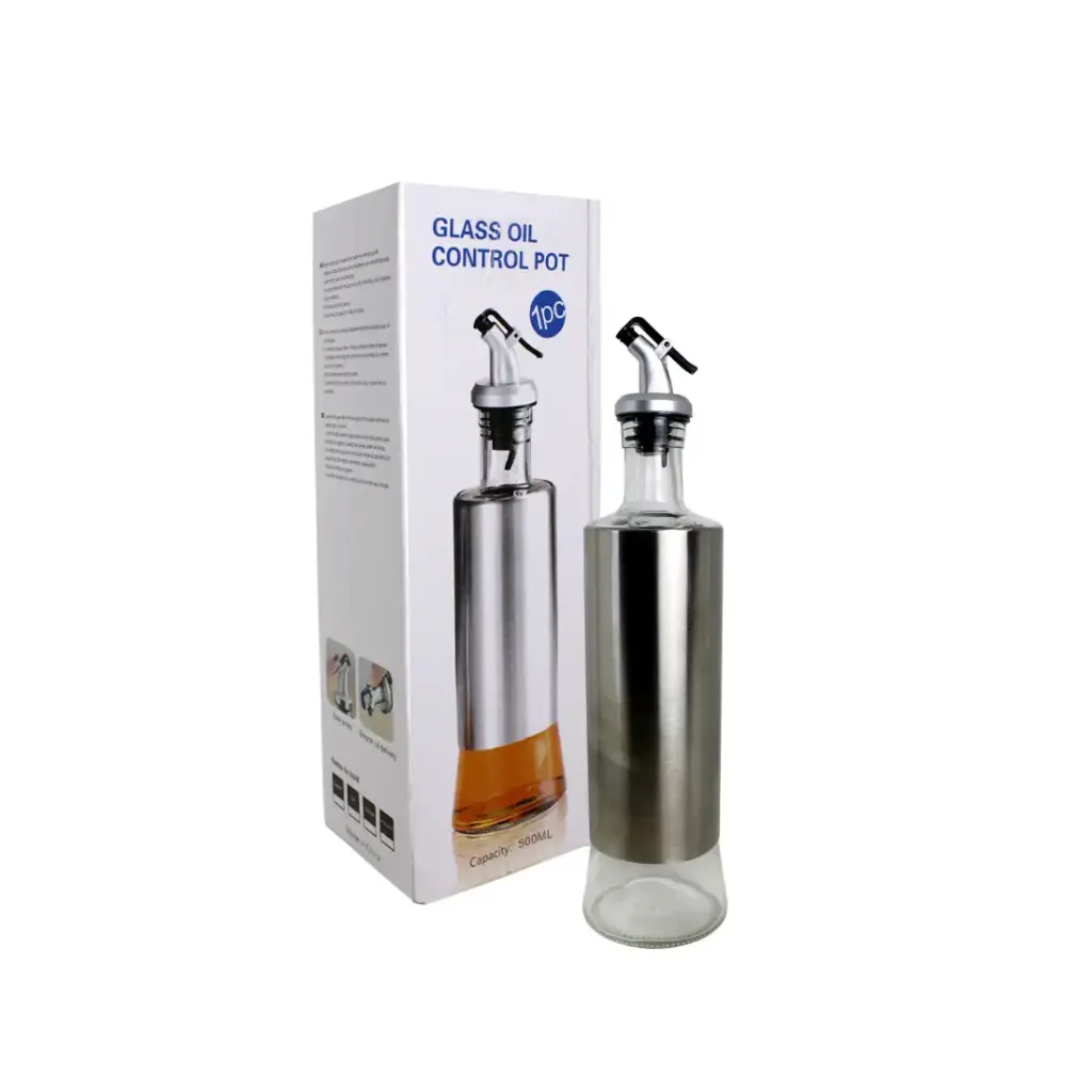 ACEITERO VIDRIO METAL C/ PICO DOSIFICADOR 500ML 29CM E/ CJ