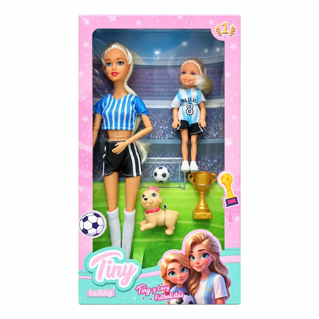 MUÑECA TINY FUTBOLISTA C/ ACCESORIOS E/ CJ ( 55854 )