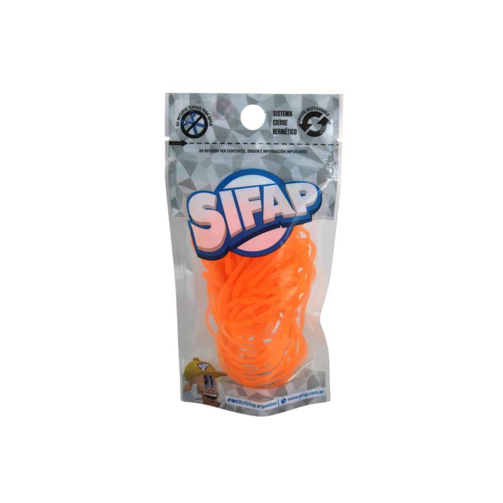 BANDAS ELASTICAS SIFAP NARANJA FLUO X 16GRS E/ BO ( S494 )