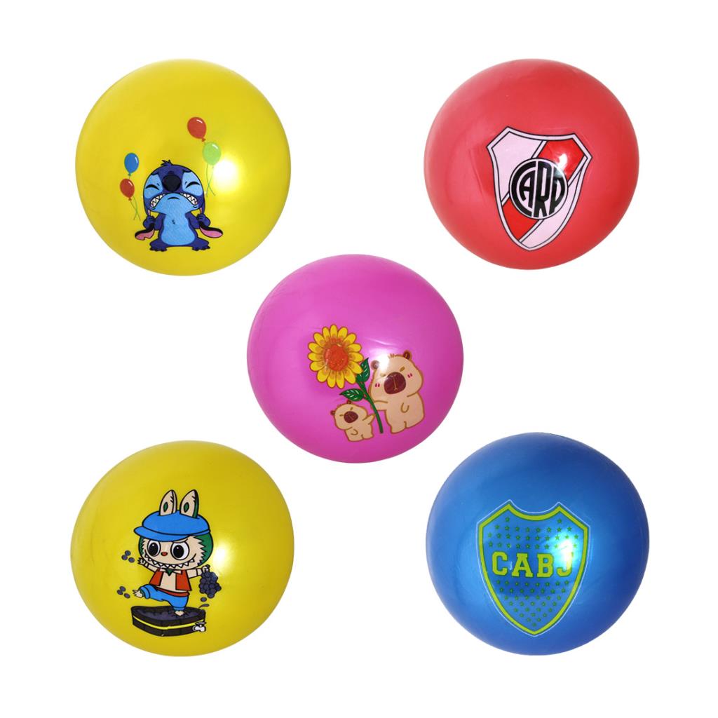 PELOTA GOMA PERSONAJES 16CM