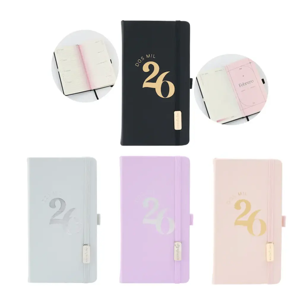 AGENDA SEMANAL CLASSIC POCKET FW 2026 C/ ELASTICO 9 x17cm e/Bo