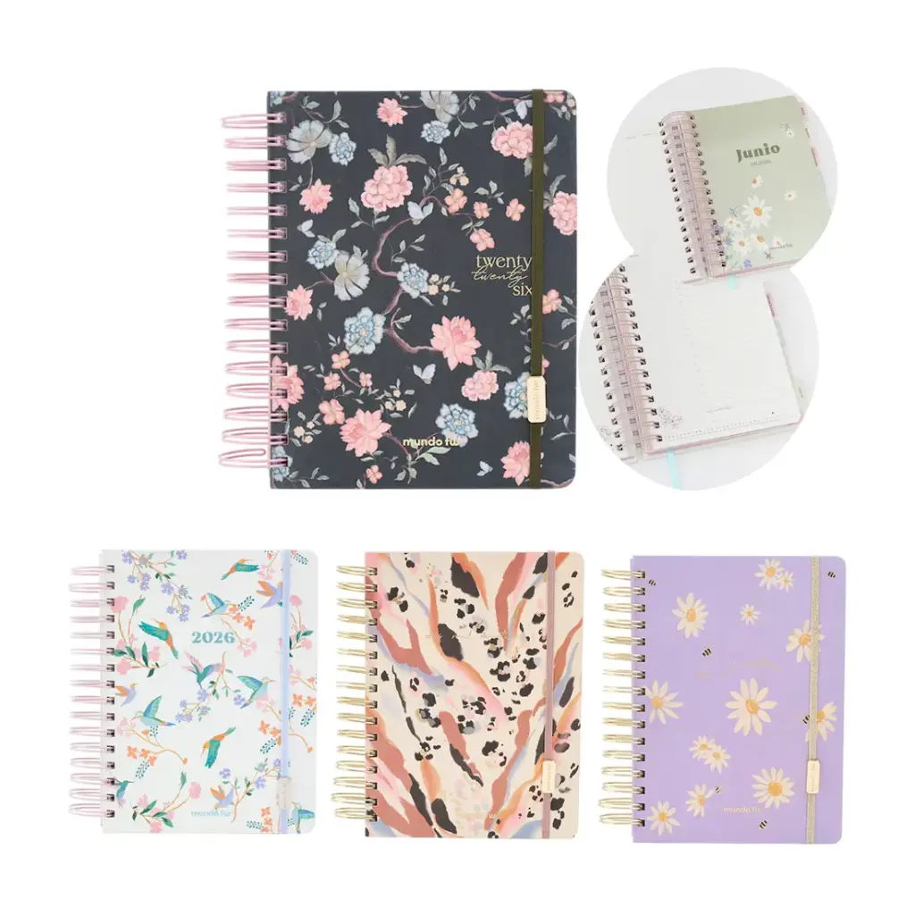 AGENDA TELA DIARIA BELLE FW 2026 C/ ESPIRAL 21 x 15cm e/Bo 