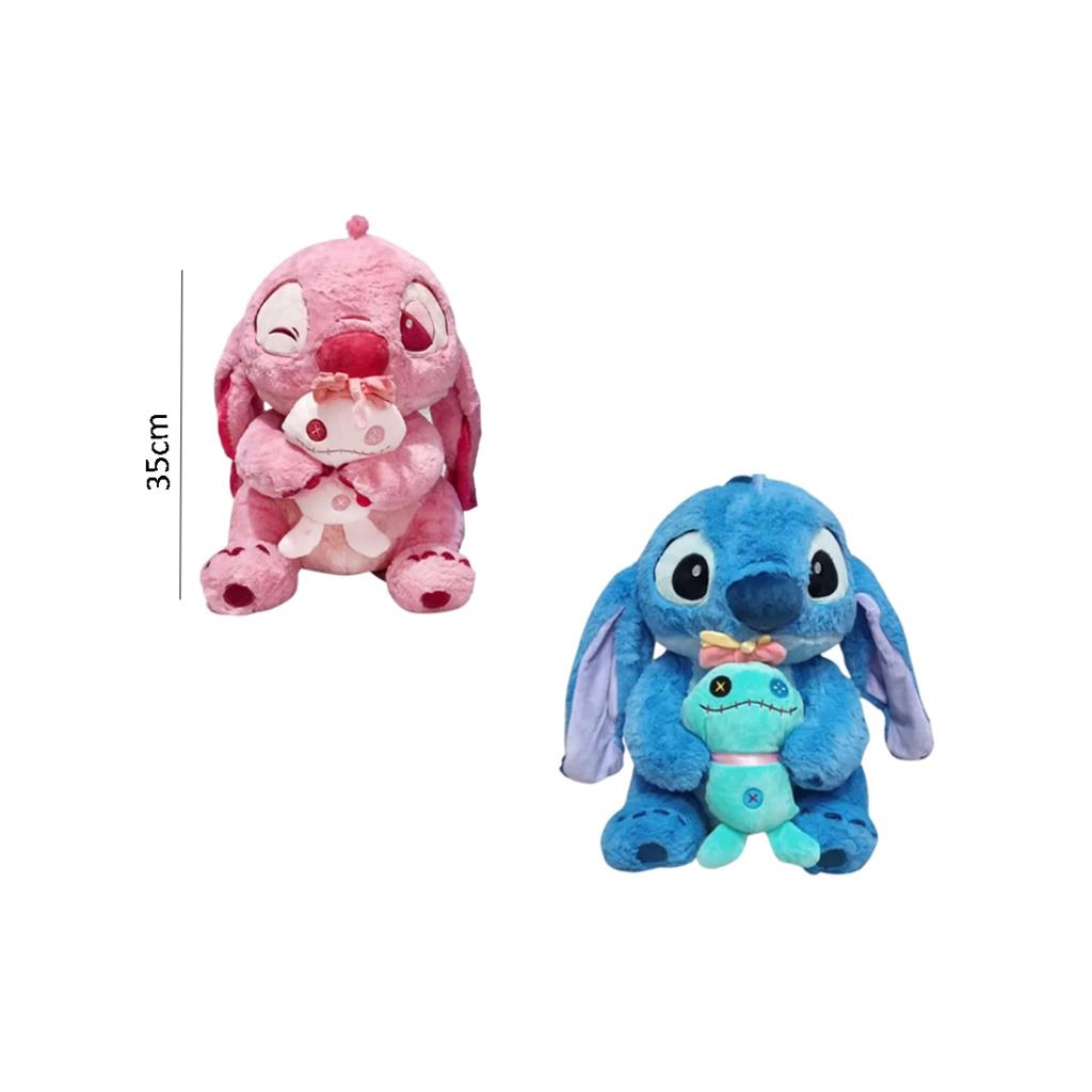 MUÑECO PELUCHE STITCH O ANGEL C/ SKRUMP MEDIANO 35CM