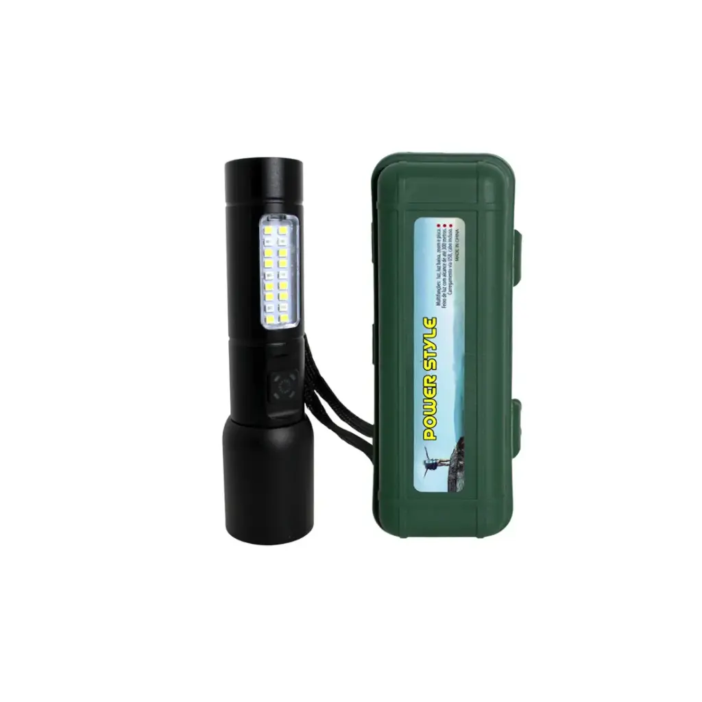 LINTERNA LED METAL RECARGABLE TIPO C C/ FLASH e/Cj ( 635 )