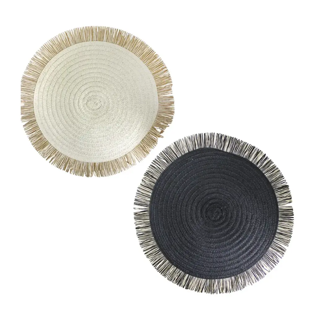 INDIVIDUAL REDONDO RUSTICO FLECOS 38cm ( ZX-107 )