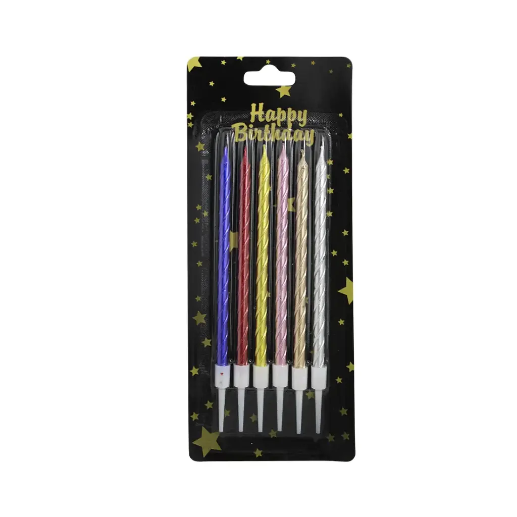 VELA DE CUMPLEAÑOS 12.5cm x6 e/Bl ( ZX-79 )