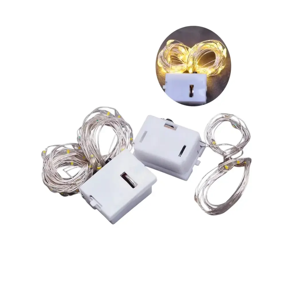 TIRA ALAMBRE C/ LUZ LED CALIDA PILA AG13 X3 ( YJ0763 )