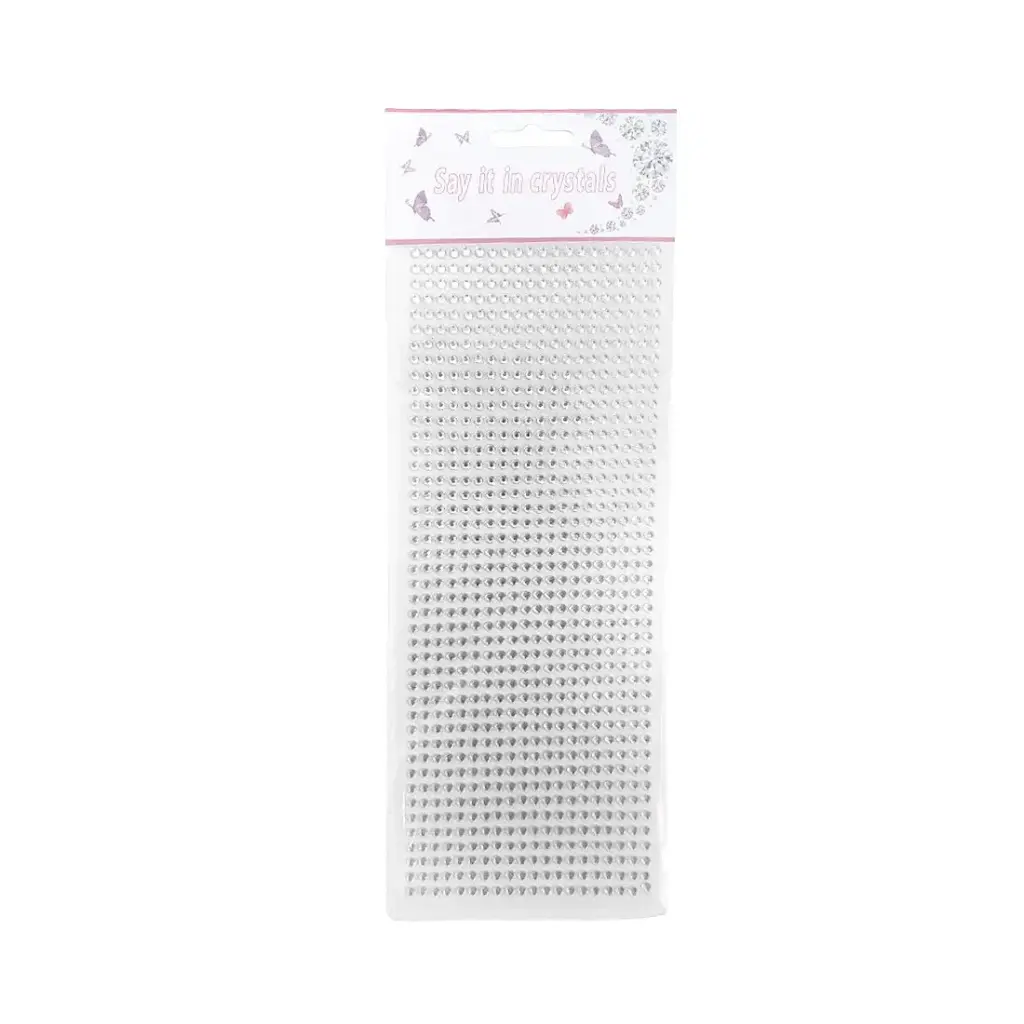 STICKERS GEMA STRASS PLATEADO 27 X 9CM E/ BO ( YJ0591 )