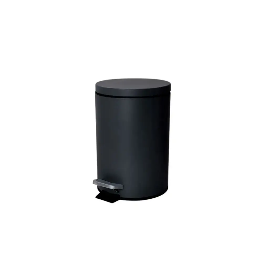 CESTO P/ RESIDUOS C/ PEDAL NEGRO MATE 3LTS ( B0012E-4170 )