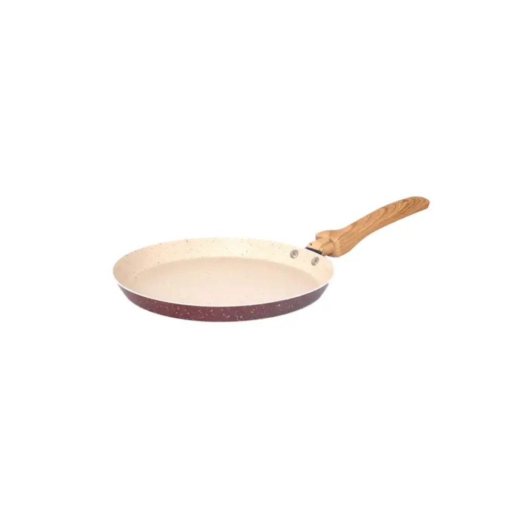 PANQUEQUERA ANTIADHERENTE FORJADO BORDO C/ MANGO MADERA 22CM ( HC-AK0322-R )