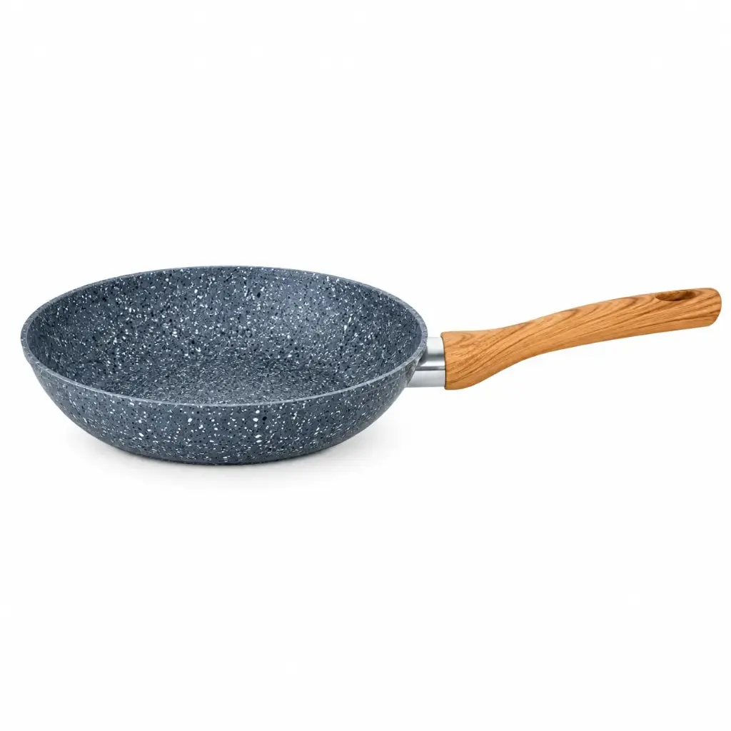 SARTEN ANTIADHERENTE FORJADO GRANITO C/ MANGO MADERA 22CM E/ CT ( HC-FAK0122-G )