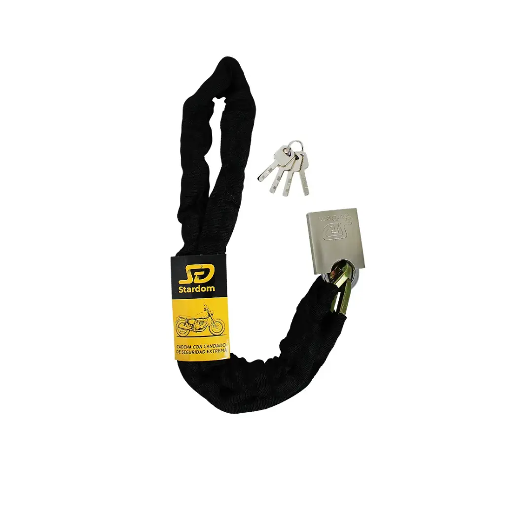 LINGA CADENA FORRADA PREMIUM 1.2MTS C/ CANDADO 8mm ( SD1055 )