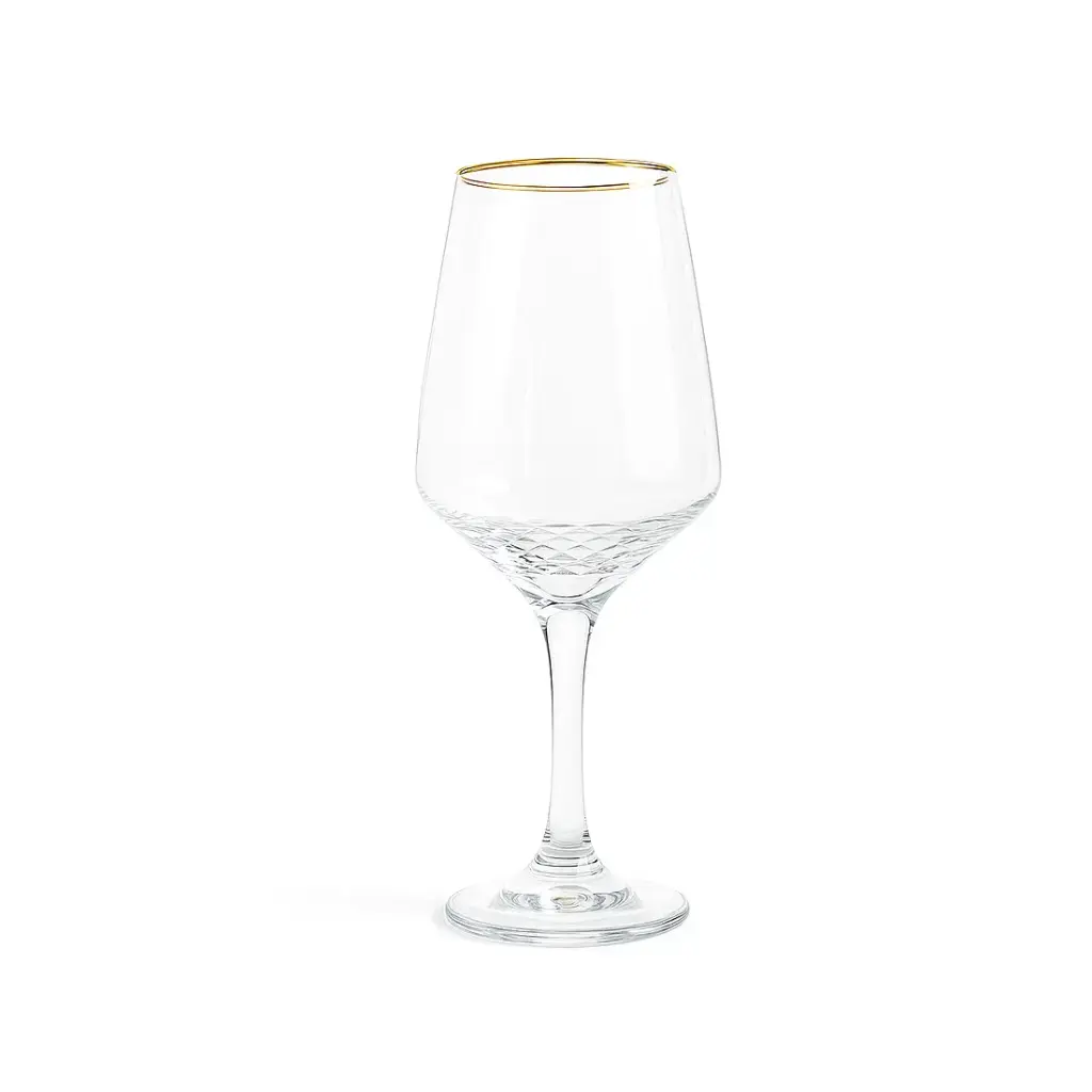 COPA VINO C/ BORDE DORADO 430cc