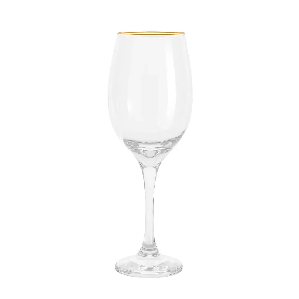 COPA VINO C/ BORDE DORADO 330cc 