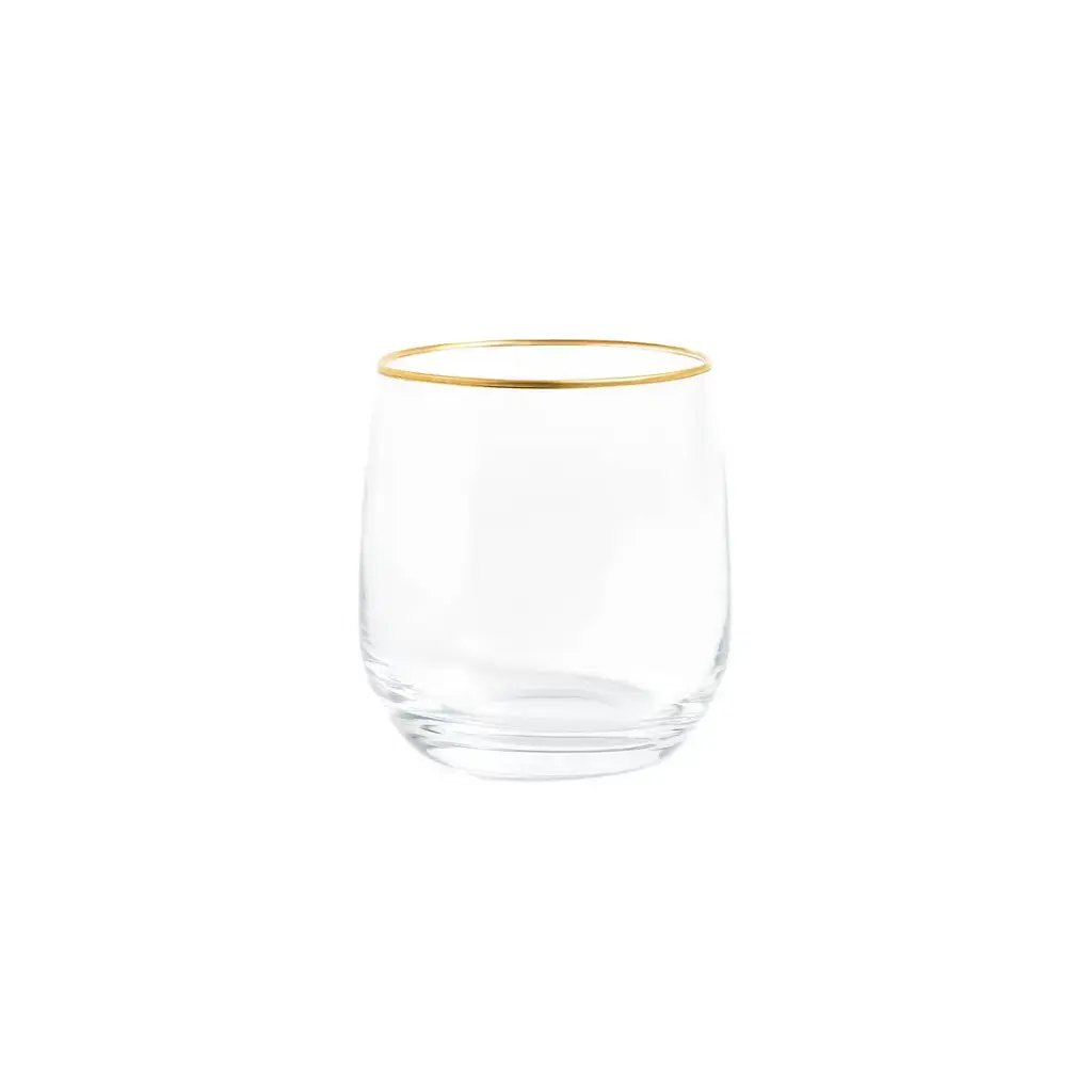 VASO VIDRIO C/ BORDE DORADO 350ml