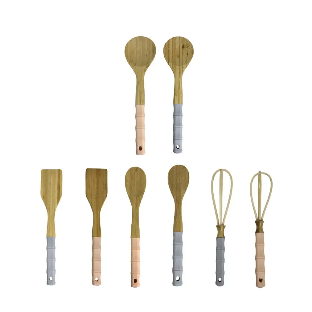 UTENSILIO DE COCINA BAMBU C/ MANGO SILICONA ( NS217340 )