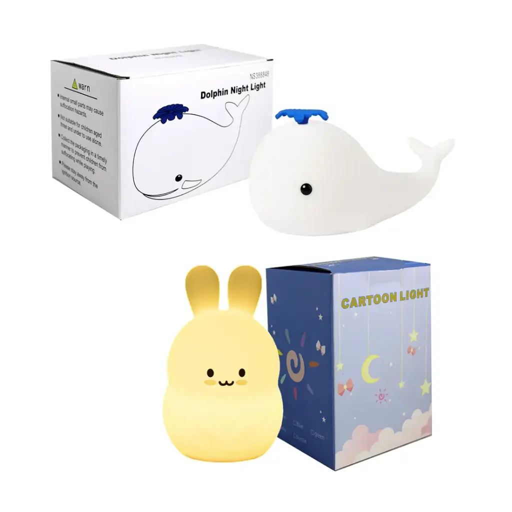 VELADOR SILICONA USB CONEJO BALLENA 16cm e/Cj ( NS388848/NS388849 )