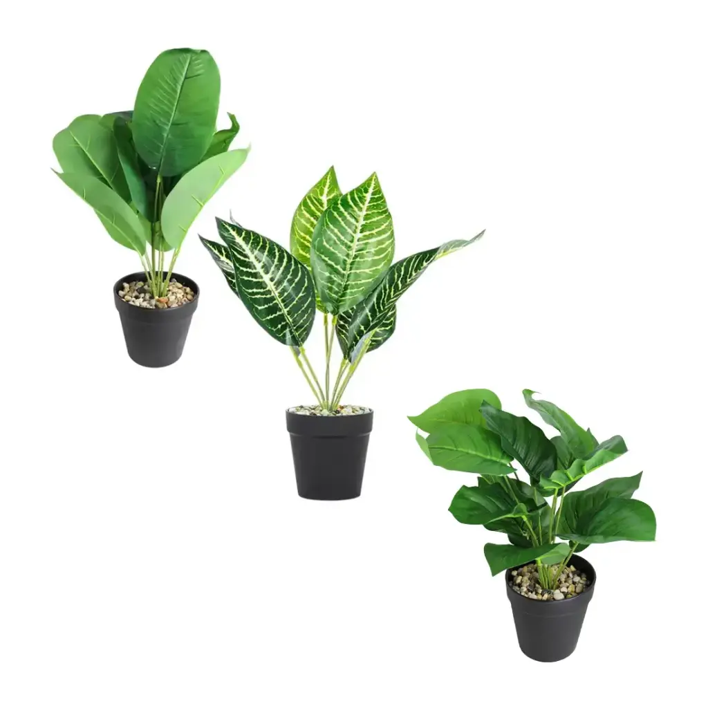 MACETA NEGRA C/ PLANTA ARTIFICIAL 35cm e/ Cj ( NS413648/ NS413651/ NS413650 )