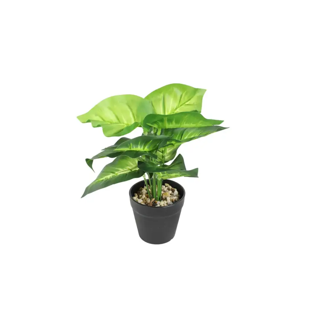 MACETA NEGRA C/ PLANTA ARTIFICIAL 23cm ( NS413655 ) 