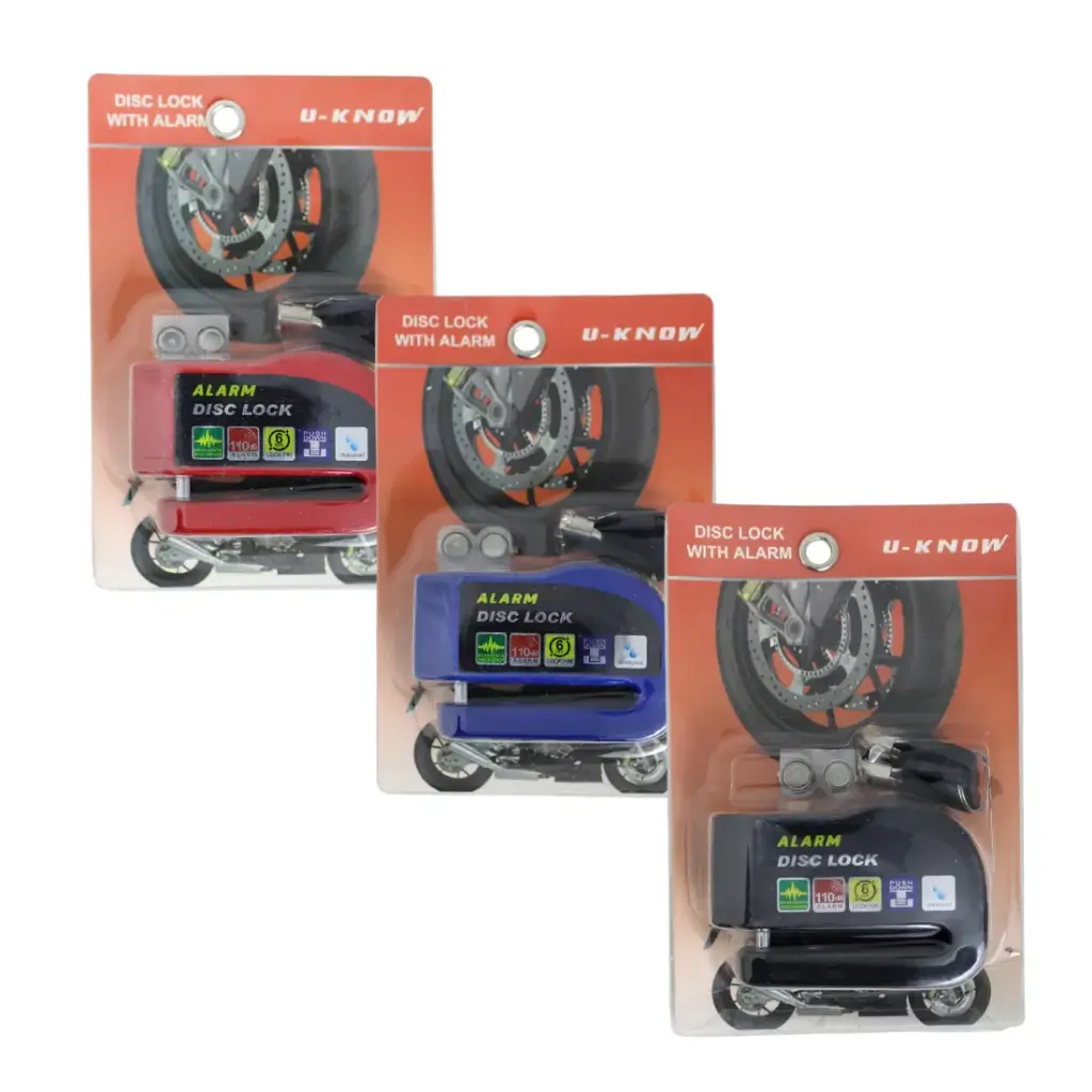 TRABA DISCO RUEDA MOTO C/ ALARMA e/Bl ( 9863 ) 