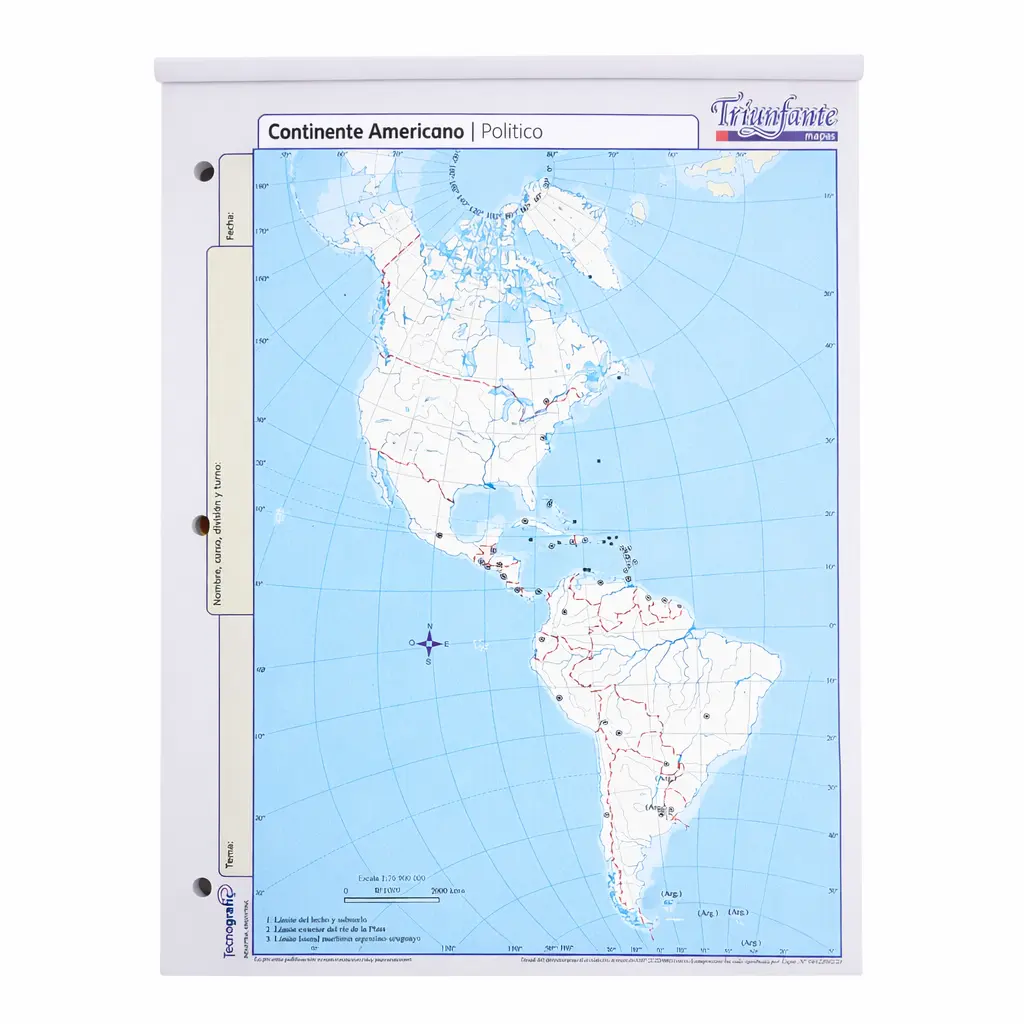 &MAPA N°3 TRIUNFANTE CONTINENTE AMERICANO POLITICO