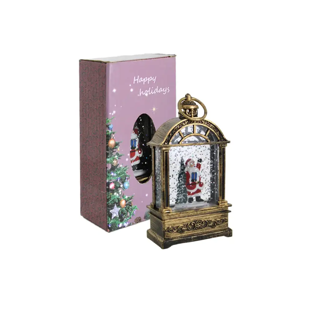 FAROL NAVIDEÑO C/ PAPA NOEL LUZ 14 x 7cm ( NS410925 )