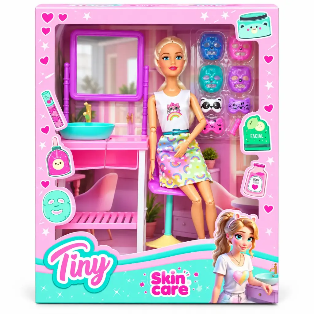 MUÑECA TINY SKINCARE C/ ACCESORIOS E/ CJ ( 56643 )