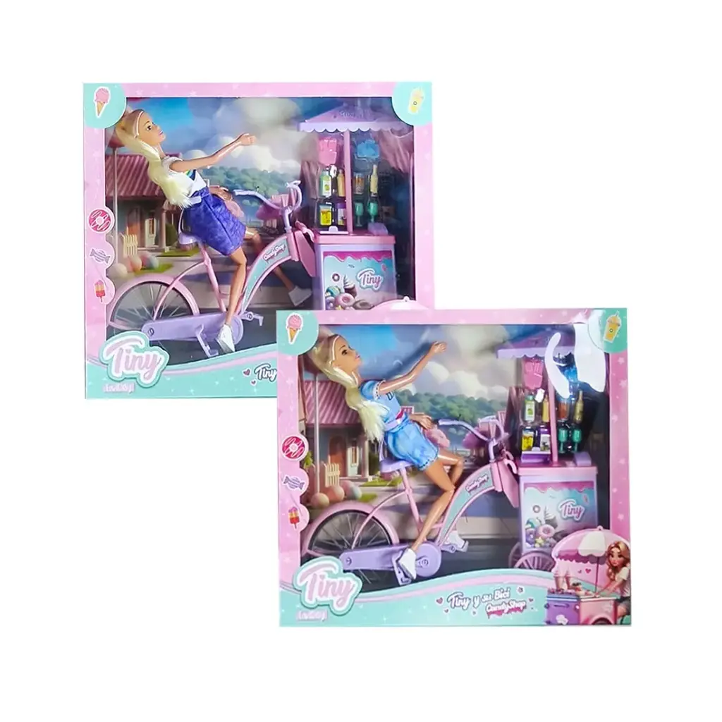 MUÑECA TINY C/ SU BICICLETA CANDY SHOP E/ CJ ( 55863 )