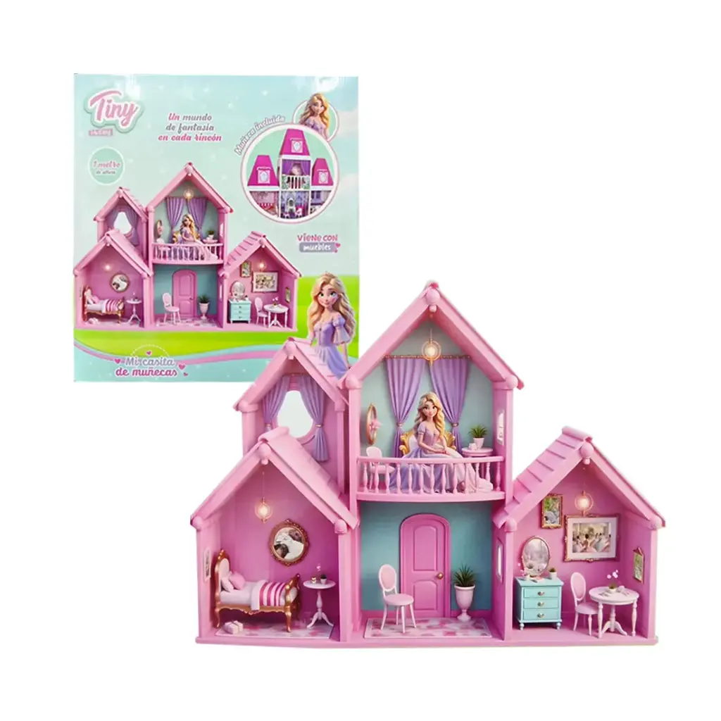 MUÑECA TINY Y SU CASA 1mt C/ MUEBLES e/Cj ( 56800 )