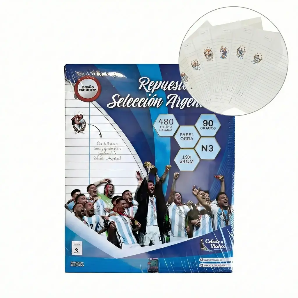 REPUESTO DE HOJAS SELECCION ARGENTINA X480HJS RAYADO