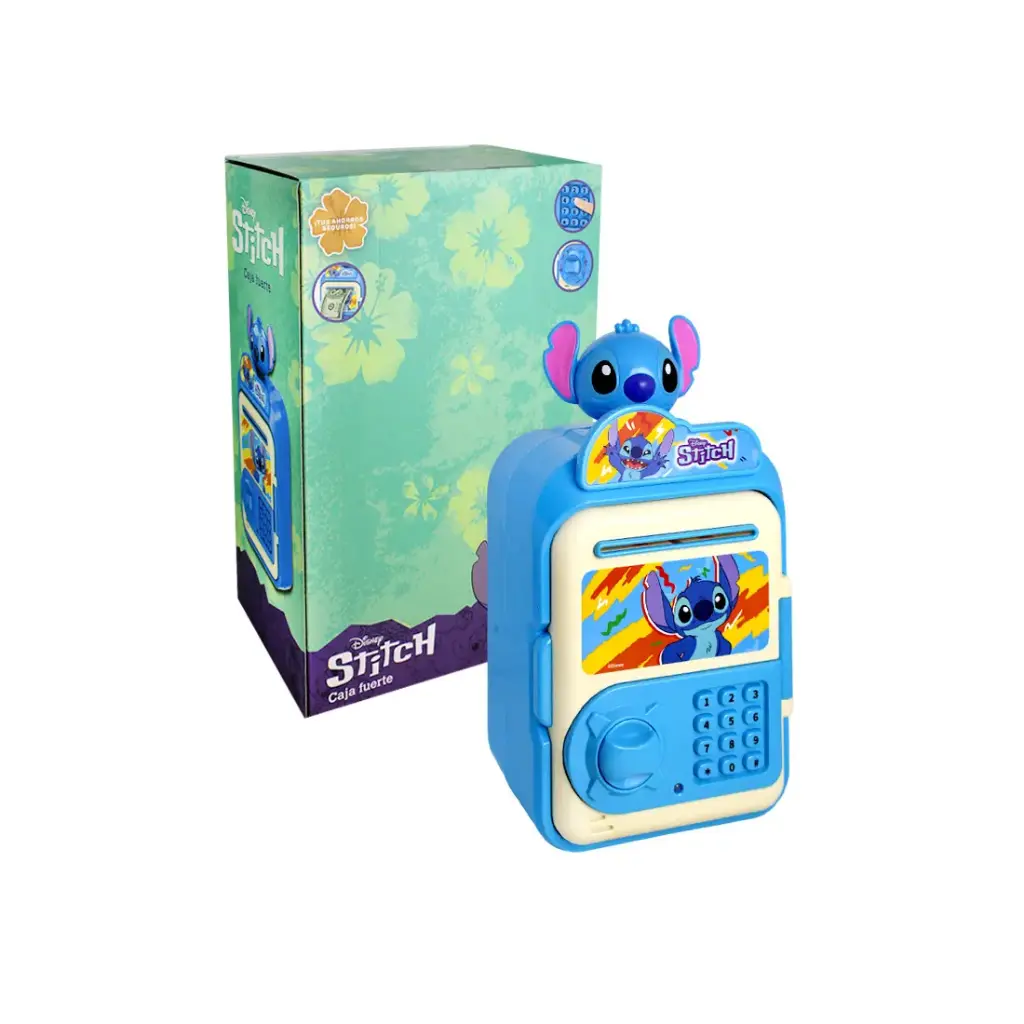 CAJA FUERTE A PILAS STITCH e/ Cj ( 56809 )