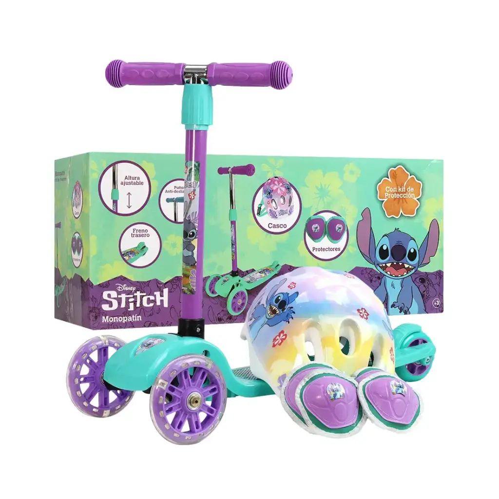 MONOPATIN PLEGABLE STITCH C/ KIT DE PROTECCIÓN ( 12289 )						 