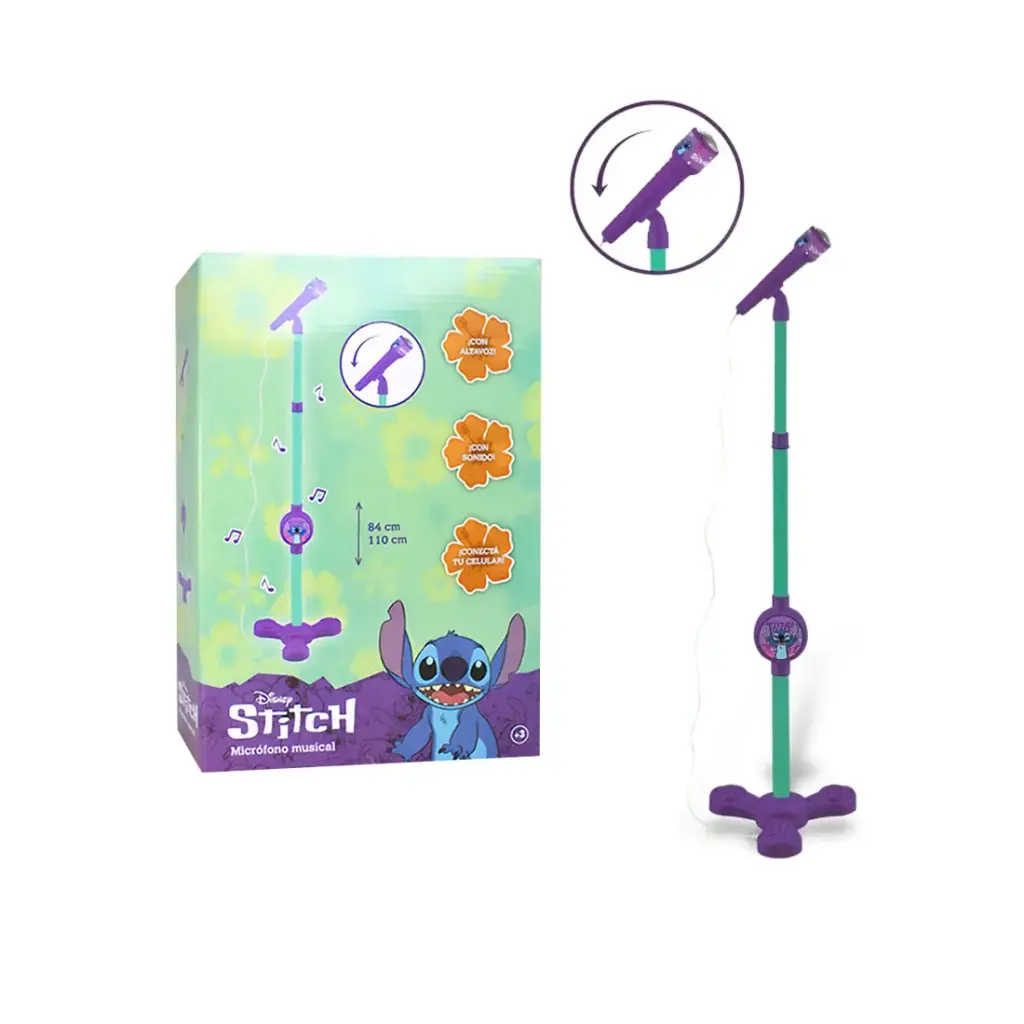 MICROFONO STITCH EXTENSIBLE DE 84cm A 1.10mts C/ SONIDO e/Cj ( 56905 )