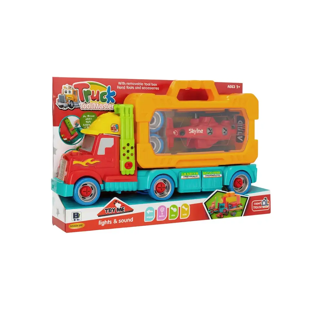 CAMION A PILA C/ VALIJA Y AUTO F1 41 x 22cm e/Cj ( SD25732Z1 )