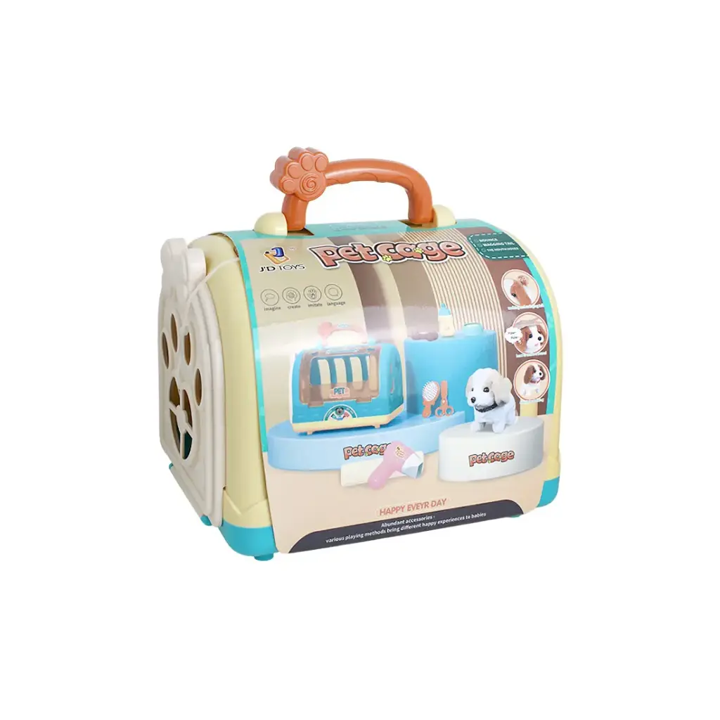 SET TRANSPORTADORA P/ MASCOTA C/ PERRO Y ACCESORIOS ( SD23914 )