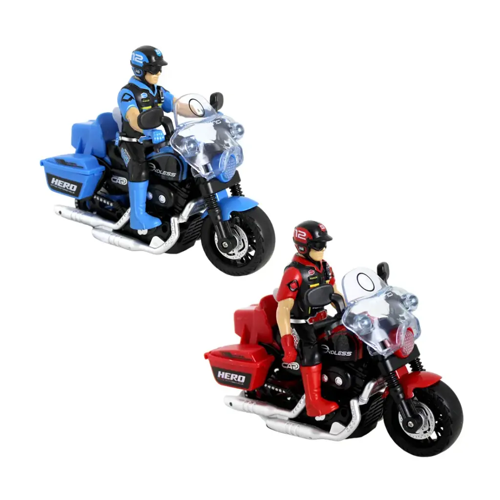 MOTO POLICIA C/ LUZ Y SONIDO 18 x 12cm e/Cj ( SD11117Z1 )